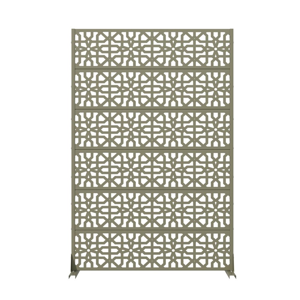 72" Gray Moroccan Steel Six Panel Outdoor Privacy Screen — view 1