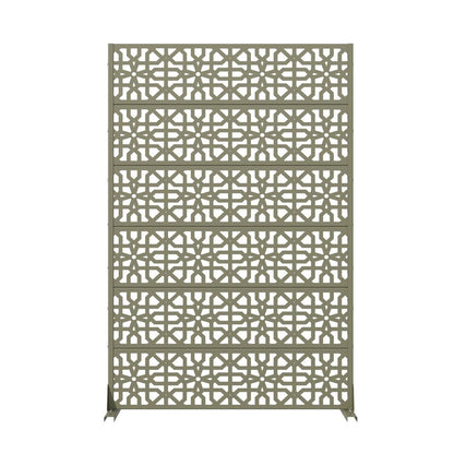 72" Gray Moroccan Steel Six Panel Outdoor Privacy Screen HomeRoots