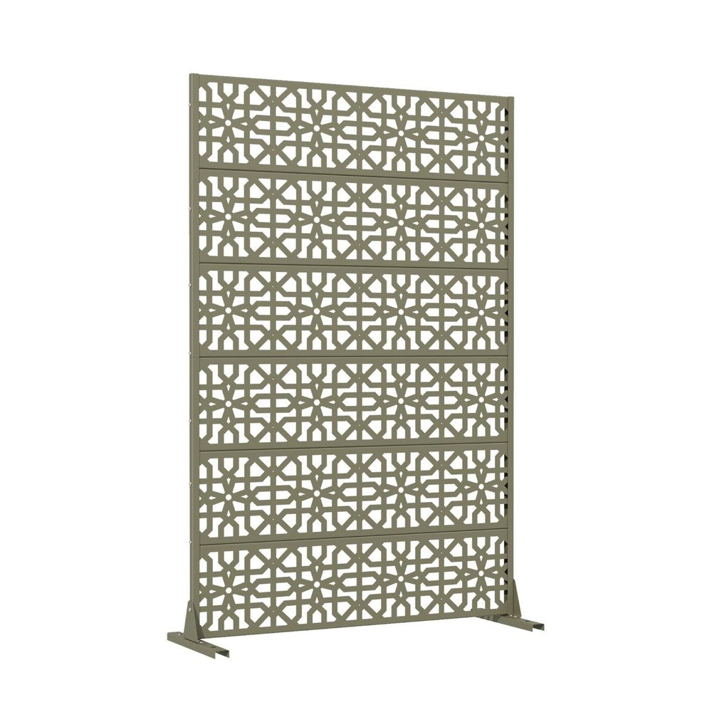 72" Gray Moroccan Steel Six Panel Outdoor Privacy Screen — view 2