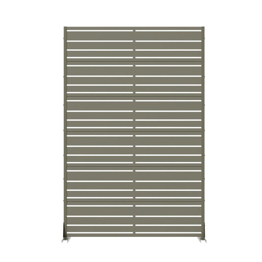 72" Gray Striped Steel Six Panel Outdoor Privacy Screen