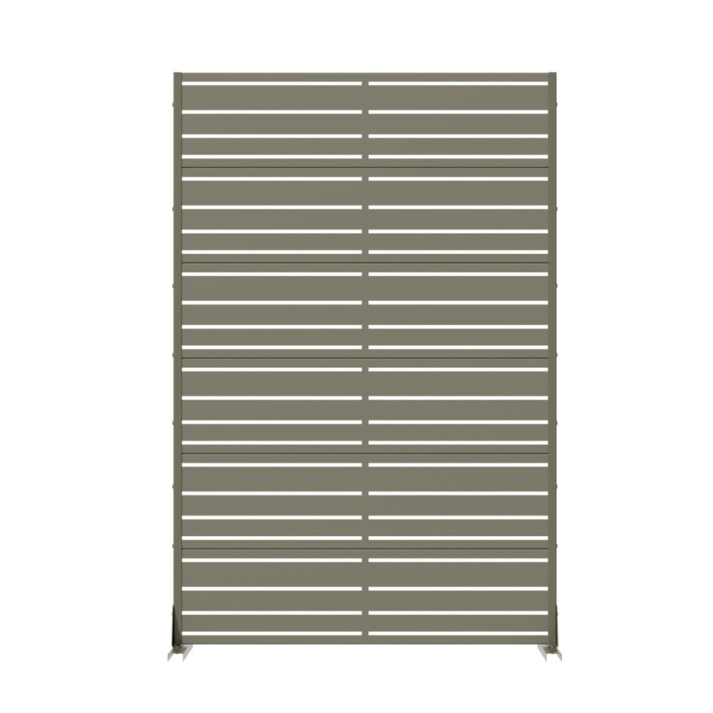 72" Gray Striped Steel Six Panel Outdoor Privacy Screen HomeRoots