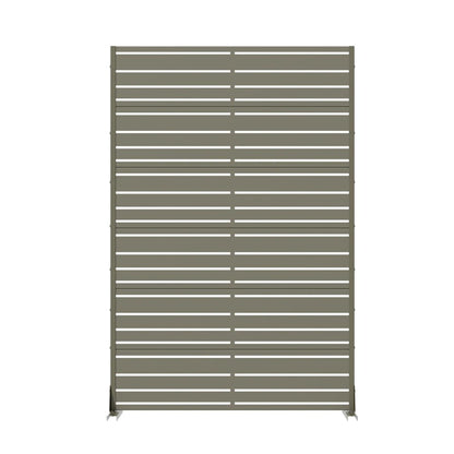 72" Gray Striped Steel Six Panel Outdoor Privacy Screen HomeRoots