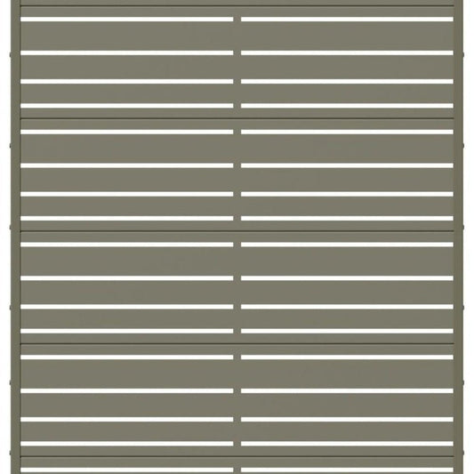 72" Gray Striped Steel Six Panel Outdoor Privacy Screen
