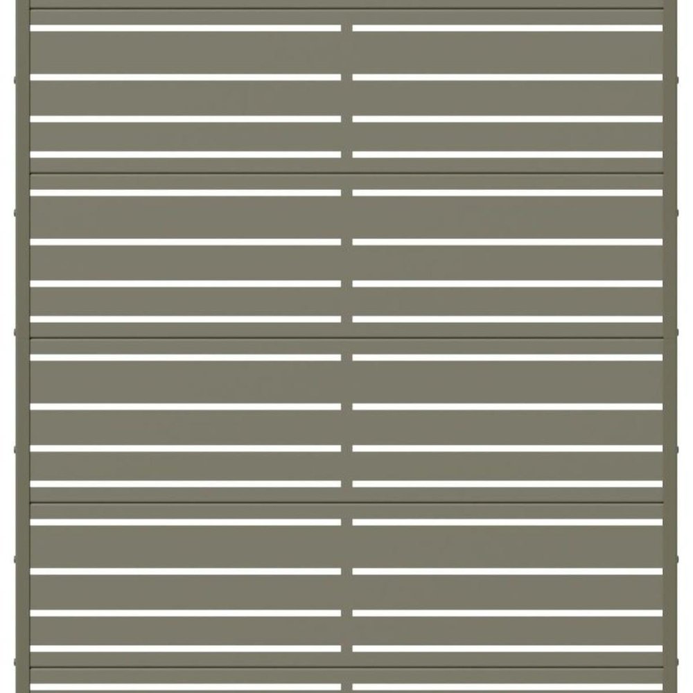 72" Gray Striped Steel Six Panel Outdoor Privacy Screen — view 2