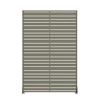 72" Gray Striped Steel Six Panel Outdoor Privacy Screen HomeRoots