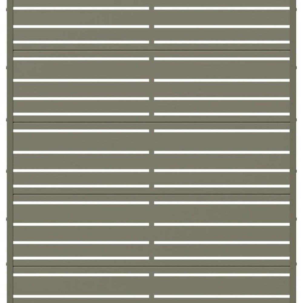 72" Gray Striped Steel Six Panel Outdoor Privacy Screen — view 4