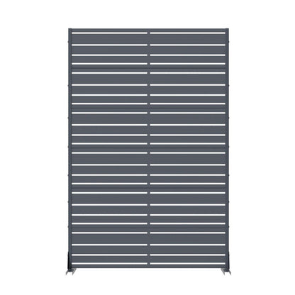72" Gray Striped Steel Six Panel Outdoor Privacy Screen HomeRoots