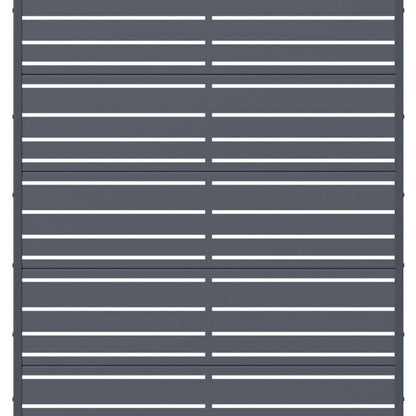 72" Gray Striped Steel Six Panel Outdoor Privacy Screen HomeRoots