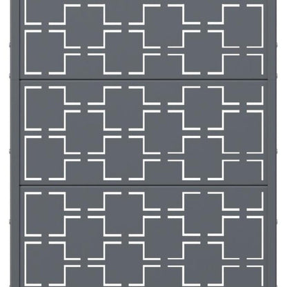 60" Gray Geometric Steel Five Panel Outdoor Privacy Screen HomeRoots