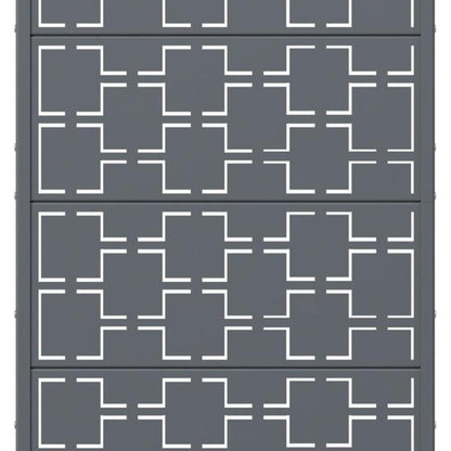 60" Gray Geometric Steel Five Panel Outdoor Privacy Screen HomeRoots