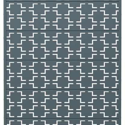 72" Gray Geometric Steel Six Panel Outdoor Privacy Screen HomeRoots