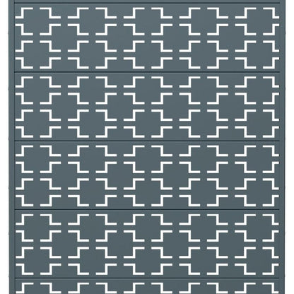 72" Gray Geometric Steel Six Panel Outdoor Privacy Screen HomeRoots