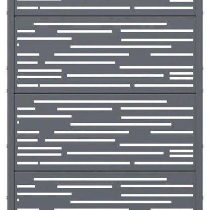 60" Gray Striped Steel Six Panel Outdoor Privacy Screen HomeRoots