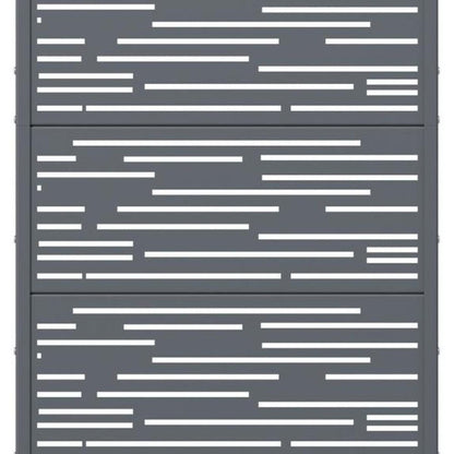60" Gray Striped Steel Six Panel Outdoor Privacy Screen HomeRoots