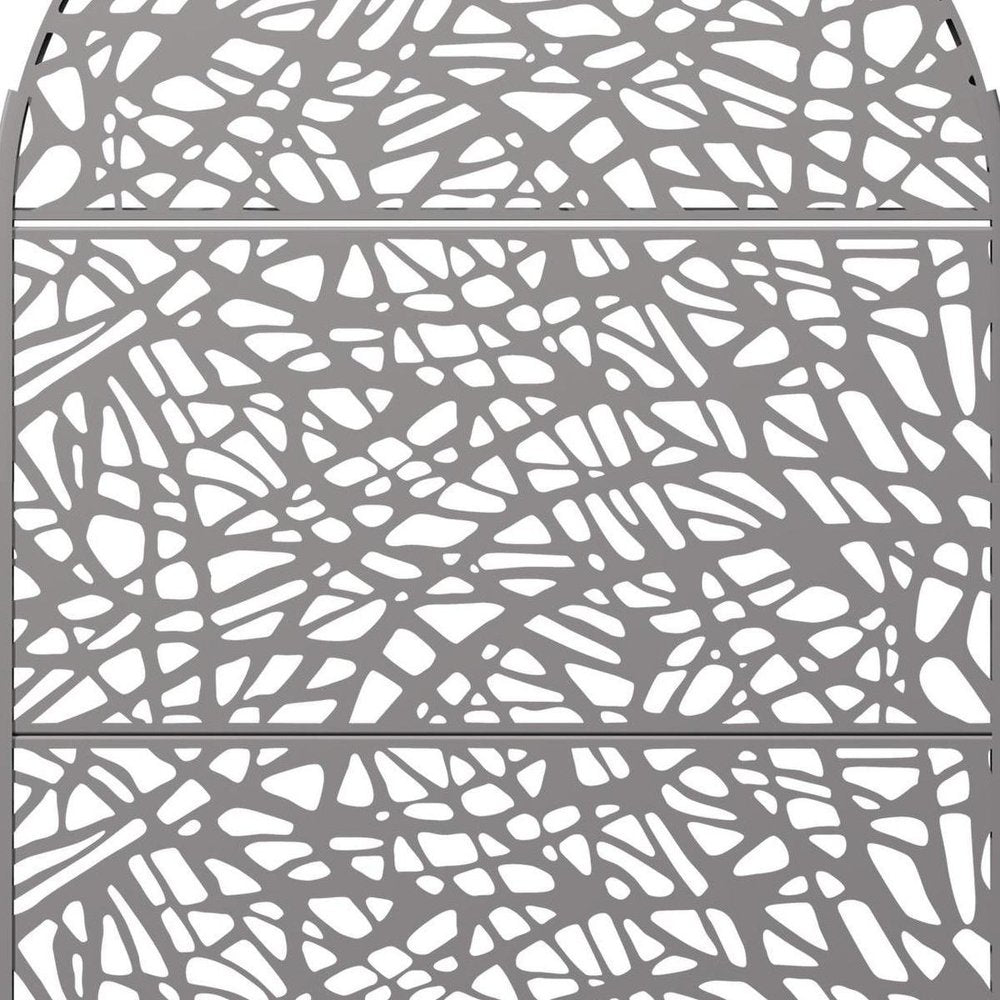 72" Gray Abstract Steel Outdoor Privacy Screen HomeRoots