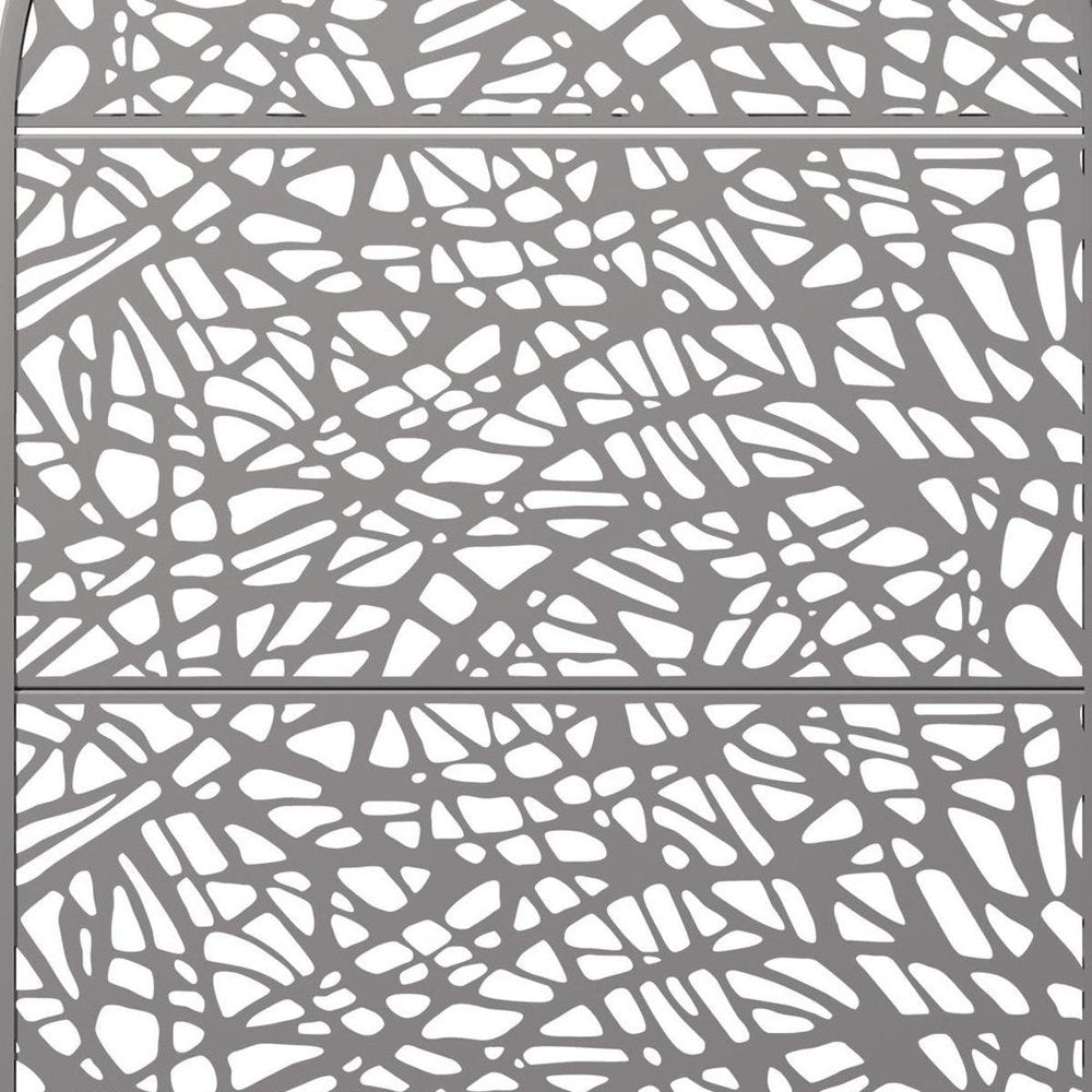 72" Gray Abstract Steel Outdoor Privacy Screen HomeRoots