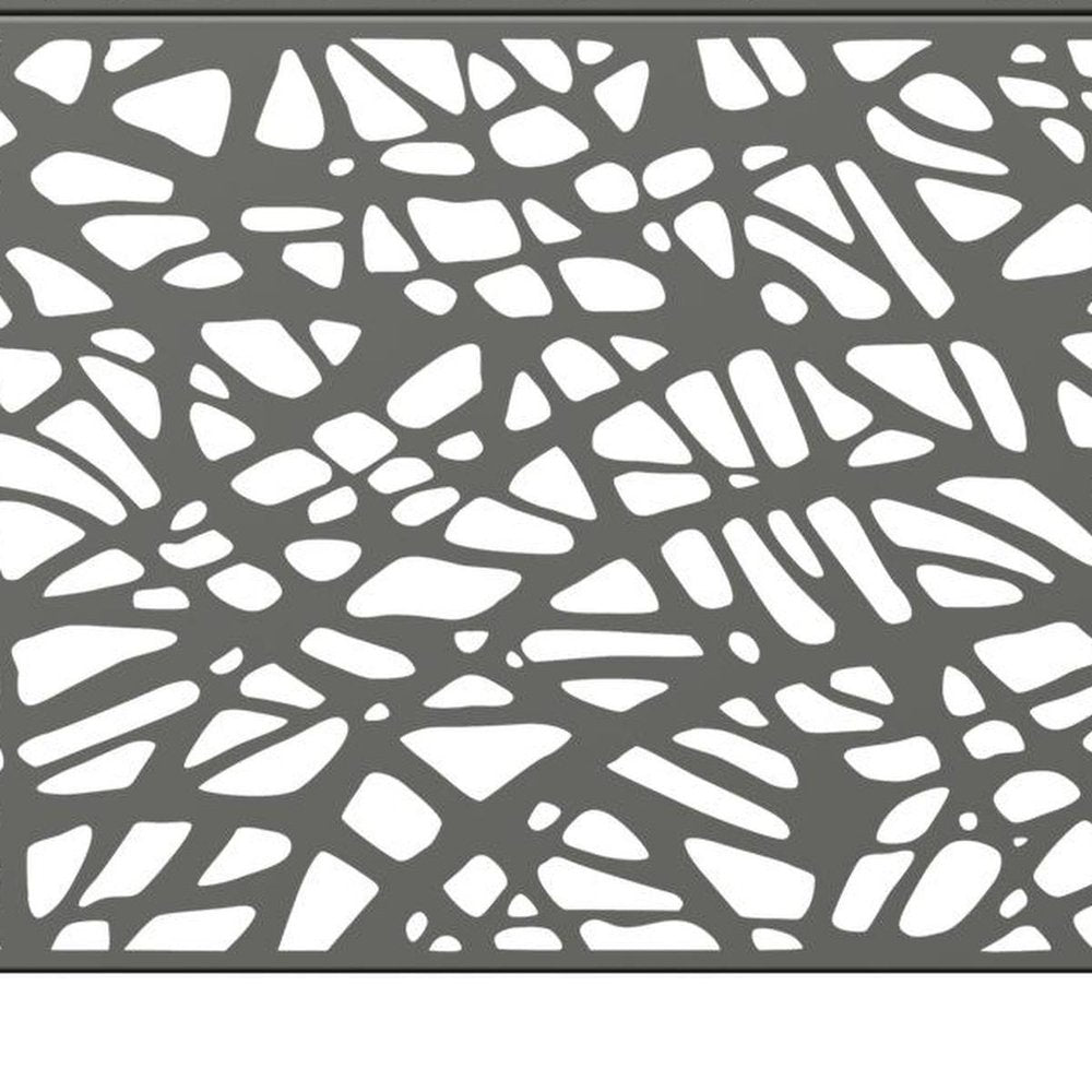 72" Gray Abstract Steel Outdoor Privacy Screen — view 4