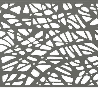 72" Gray Abstract Steel Outdoor Privacy Screen HomeRoots