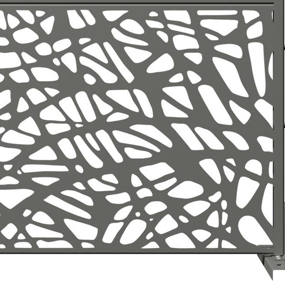 72" Gray Abstract Steel Outdoor Privacy Screen HomeRoots