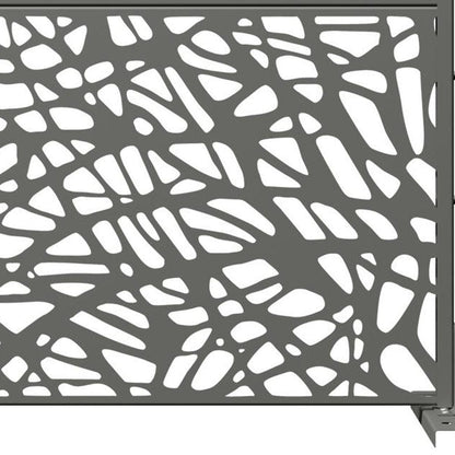 72" Gray Abstract Steel Outdoor Privacy Screen HomeRoots