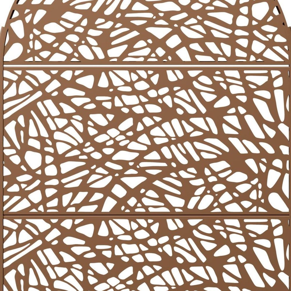 72" Brown Abstract Steel Outdoor Privacy Screen — view 4