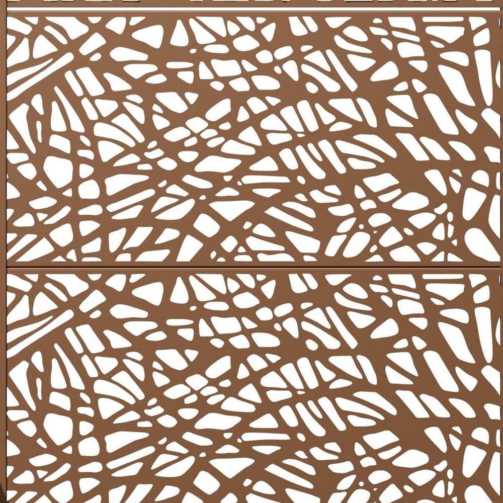 72" Brown Abstract Steel Outdoor Privacy Screen — view 3