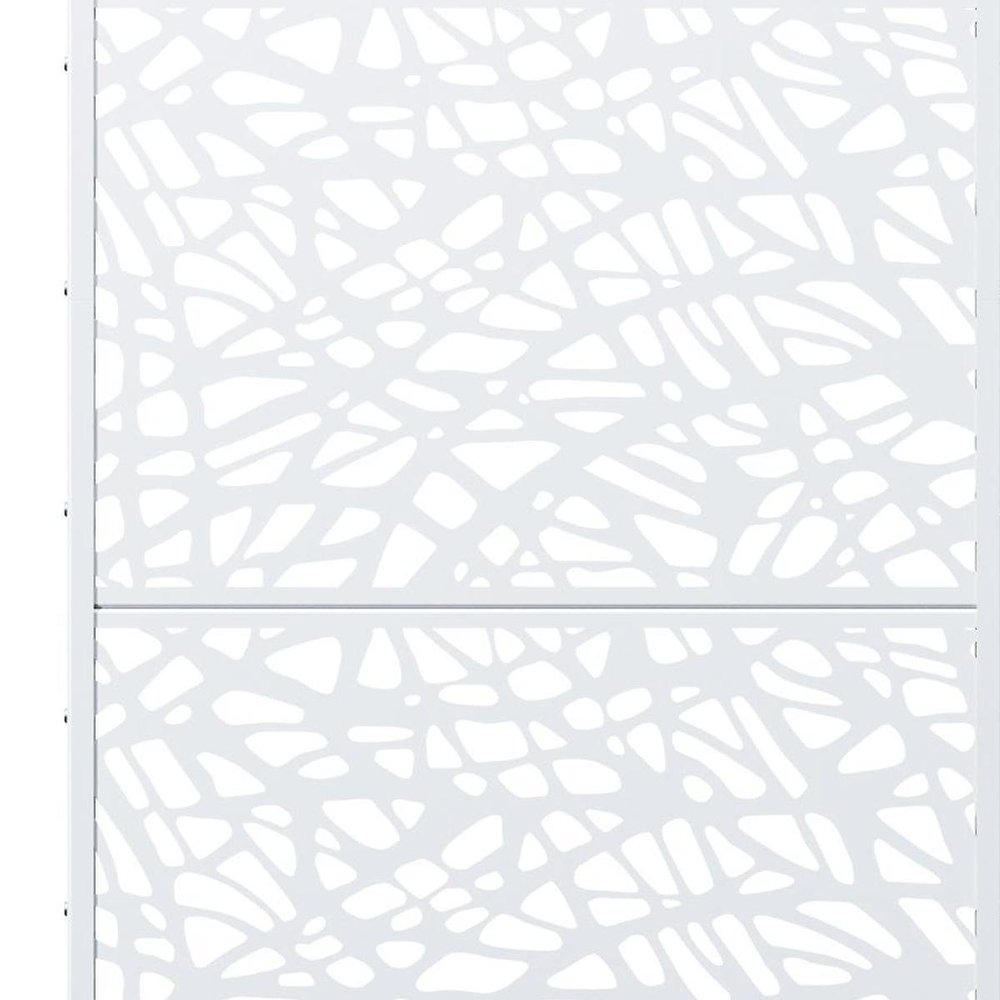72" White Abstract Steel Outdoor Privacy Screen — view 3