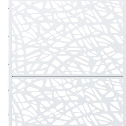 72" White Abstract Steel Outdoor Privacy Screen HomeRoots