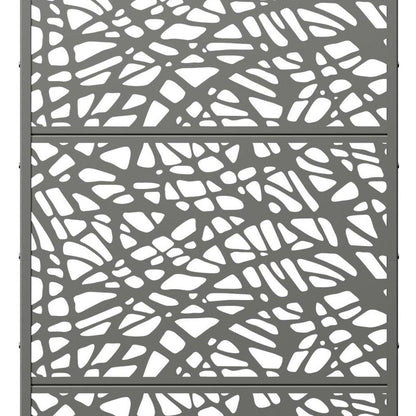 72" Gray Abstract Steel Outdoor Privacy Screen HomeRoots