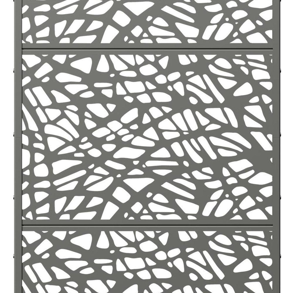 72" Gray Abstract Steel Outdoor Privacy Screen — view 3