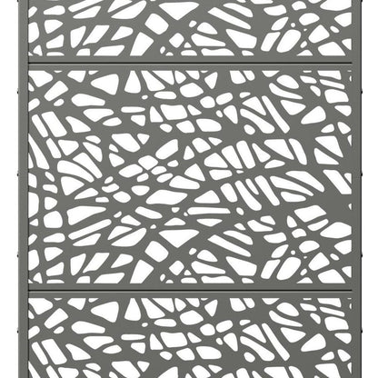 72" Gray Abstract Steel Outdoor Privacy Screen HomeRoots