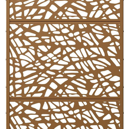 72" Brown Abstract Steel Outdoor Privacy Screen HomeRoots