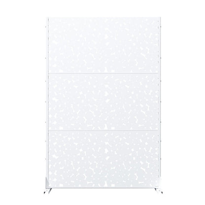 72" White Abstract Steel Outdoor Privacy Screen HomeRoots