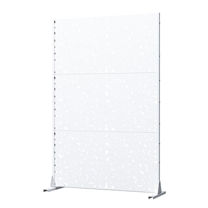 72" White Abstract Steel Outdoor Privacy Screen HomeRoots