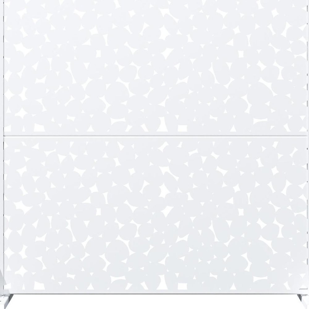 72" White Abstract Steel Outdoor Privacy Screen HomeRoots