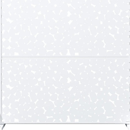 72" White Abstract Steel Outdoor Privacy Screen HomeRoots