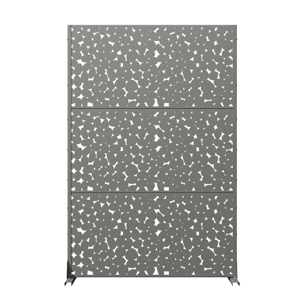 72" Gray Abstract Steel Outdoor Privacy Screen HomeRoots