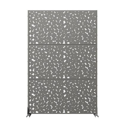 72" Gray Abstract Steel Outdoor Privacy Screen HomeRoots