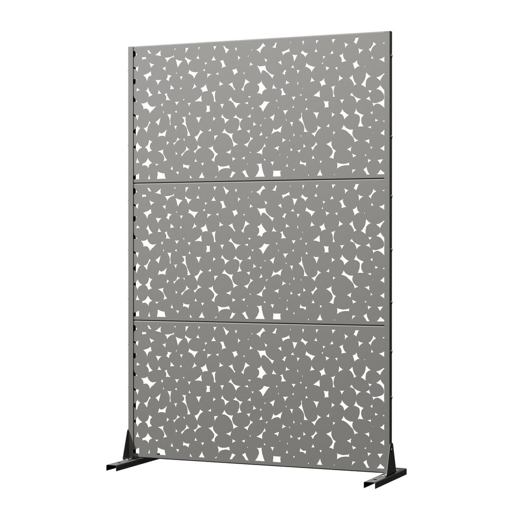 72" Gray Abstract Steel Outdoor Privacy Screen HomeRoots