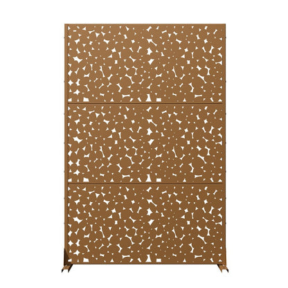 72" Brown Abstract Steel Outdoor Privacy Screen HomeRoots