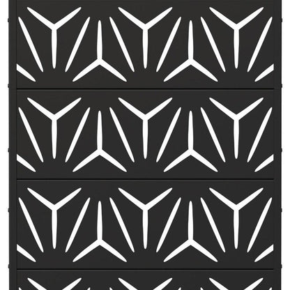 72" Black Abstract Geometric Steel Outdoor Privacy Screen HomeRoots