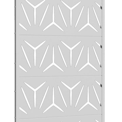 60" White Abstract Geometric Steel Outdoor Privacy Screen HomeRoots