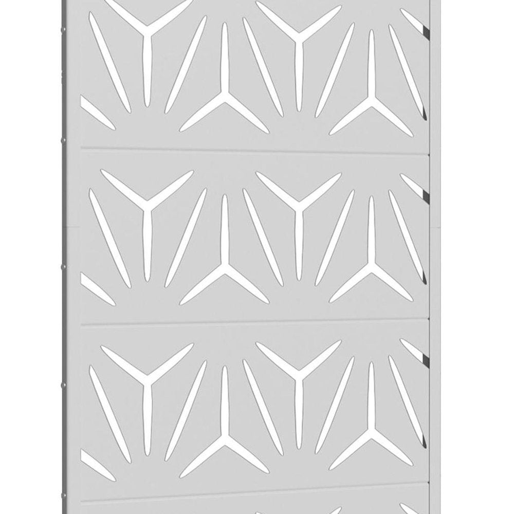 60" White Abstract Geometric Steel Outdoor Privacy Screen — view 4