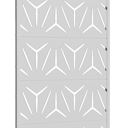 60" White Abstract Geometric Steel Outdoor Privacy Screen HomeRoots