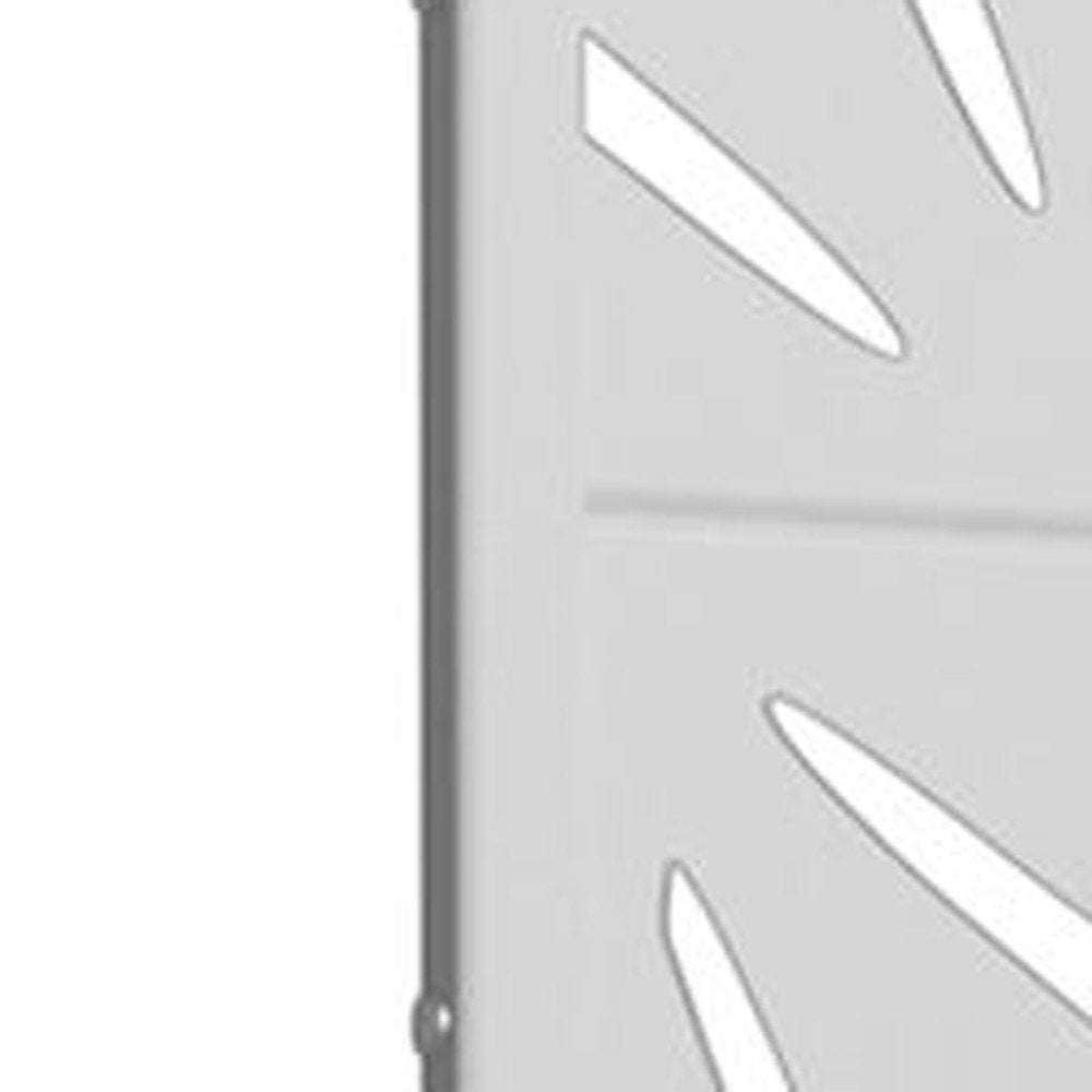 Set Of Two White Abstract Geometric Steel Two Panel Outdoor Privacy Screen HomeRoots