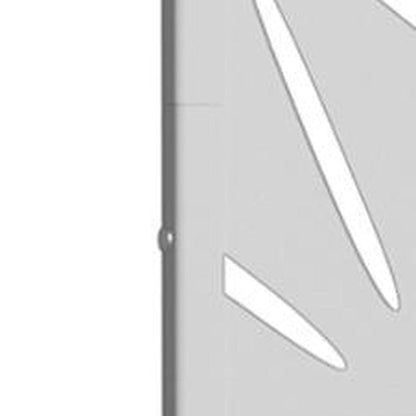 Set Of Two White Abstract Geometric Steel Two Panel Outdoor Privacy Screen HomeRoots