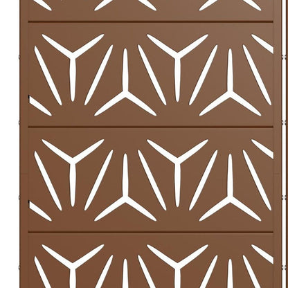 Set Of Two Brown Abstract Geometric Steel Two Panel Outdoor Privacy Screen HomeRoots