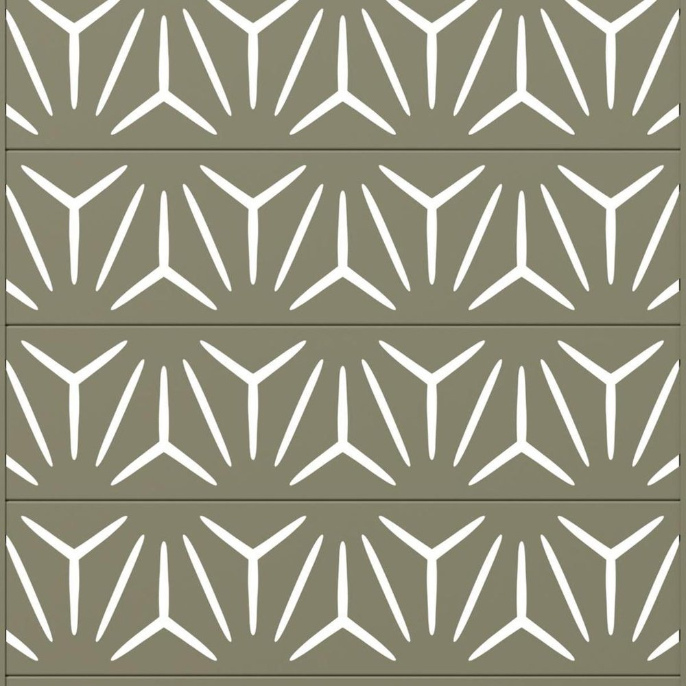 72" Gray Abstract Geometric Steel Outdoor Privacy Screen HomeRoots