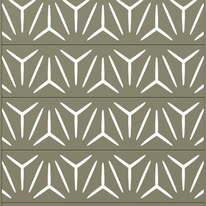 72" Gray Abstract Geometric Steel Outdoor Privacy Screen HomeRoots