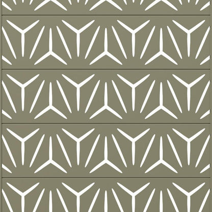 72" Gray Abstract Geometric Steel Outdoor Privacy Screen HomeRoots